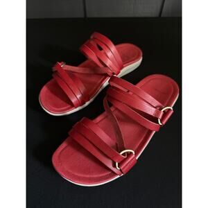 Merrell Kalari Shaw Leather Slide Sandal in Red Bossanova Size 8